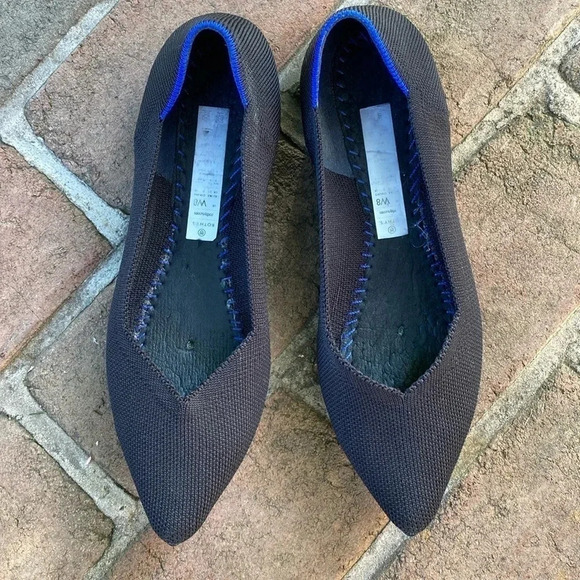 Rothy's Shoes - Rothy’s black pointed toe knit slip on ballet flats size 8 -NO insole
